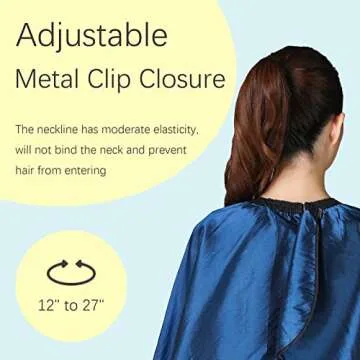 Iusmnur Barber Cape, Professional Hair Salon Cape with Adjustable Metal Clip, Shampoo Hair Cutting Cape for Barbers and Stylists - 55 x 63 inches (Blue)