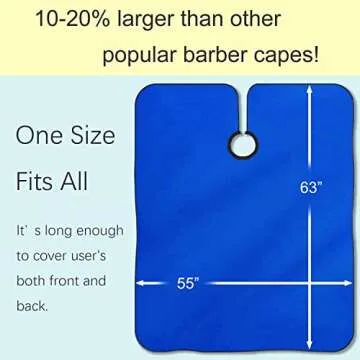 Iusmnur Barber Cape, Professional Hair Salon Cape with Adjustable Metal Clip, Shampoo Hair Cutting Cape for Barbers and Stylists - 55 x 63 inches (Blue)