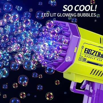 Bubble Gun for Kids, Bubble Machine with Bubble Solution, Light Up Bubble Blower, Toddler Outdoor Activity Toys for 3 4 5 6 7 Year Old Boys Girls Kid Birthday (Yellow)