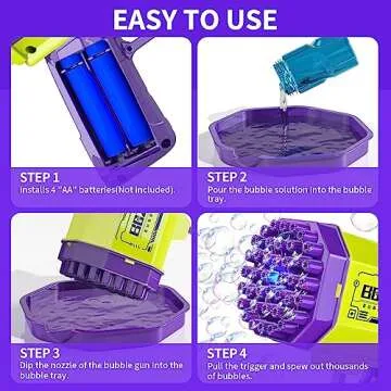 Fun Bubble Gun for Kids, Rechargeable Bubble Blower
