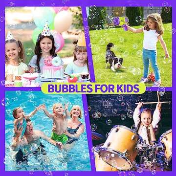 Bubble Gun for Kids, Bubble Machine with Bubble Solution, Light Up Bubble Blower, Toddler Outdoor Activity Toys for 3 4 5 6 7 Year Old Boys Girls Kid Birthday (Yellow)
