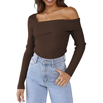 LILLUSORY Women’s Off Shoulder Pullover Sweater – Sylish & Trendy Knit Top 2024
