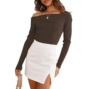 LILLUSORY Off Shoulder Sweater – Stylish & Chic Knit Tops