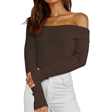 LILLUSORY Off Shoulder Sweater – Stylish & Chic Knit Tops