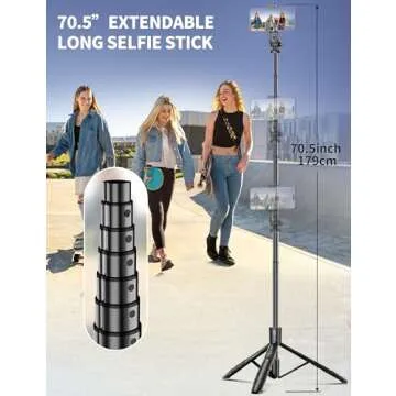 71" Adjustable Phone Tripod & Selfie Stick with Remote