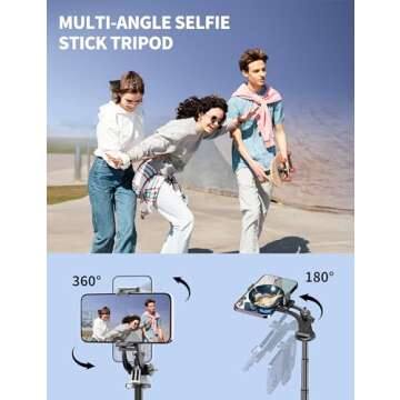 71" Phone Tripod, Aluminum Tripod for iPhone & Selfie Stick Tripod with Remote, iPhone Tripod Stand & Travel Tripod, Extendable Cell Phone Tripod Compatible with iPhone 15/14/13/Android/Camera