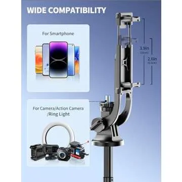 71" Adjustable Phone Tripod & Selfie Stick with Remote