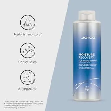 Joico Moisture Recovery Moisturizing Shampoo | For Thick, Coarse, Dry Hair | Restore Moisture, Smoothness, Strength, & Elasticity | Reduce Breakage | With Jojoba Oil & Shea Butter | 33.8 Fl Oz