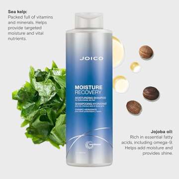 Joico Moisture Recovery Moisturizing Shampoo | For Thick, Coarse, Dry Hair | Restore Moisture, Smoothness, Strength, & Elasticity | Reduce Breakage | With Jojoba Oil & Shea Butter | 33.8 Fl Oz