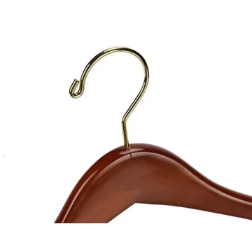 Nature Smile Cherry Wood Hangers with Locking Bar - 5 Pack