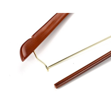 Nature Smile Cherry Wood Hangers with Locking Bar - 5 Pack