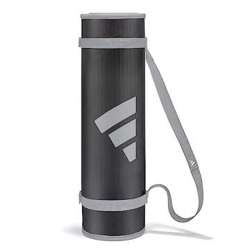 adidas 10mm Extra Thick Training Mat with Carrying Strap and Non-Slip Textured Base - Cushioned Workout Mat for Home Gym, Floor Workouts, and Intense Exercises - Portable and Durable
