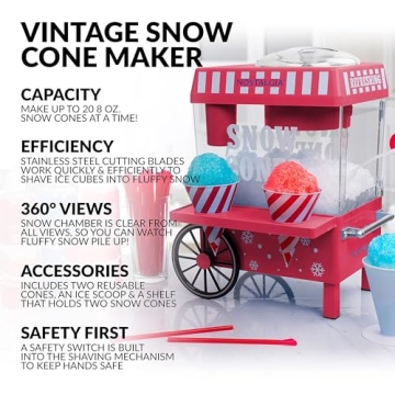 Nostalgia Vintage Snow Cone Machine for Fun Treats