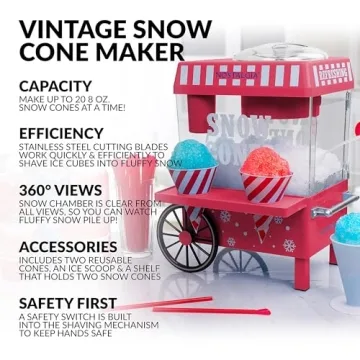 Nostalgia Vintage Snow Cone Machine for Fun Treats