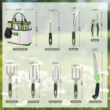 Sungwoo 10 Piece Lightweight Garden Tool Set
