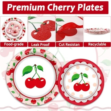 OBUSATT Cherry Fruit Party Supplies - 100 Pcs