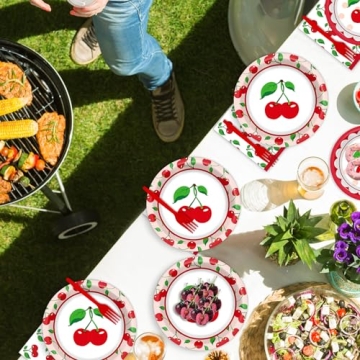 OBUSATT Cherry Fruit Party Supplies - 100 Pcs