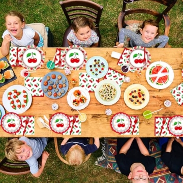 OBUSATT Cherry Fruit Party Supplies - 100 Pcs