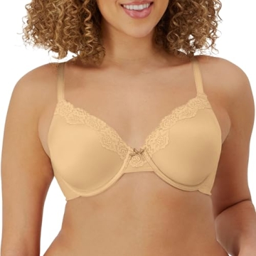 Maidenform womens Comfort Devotion Comfy Soft Full Coverage Underwire 09404 bras, Latte Lift/Black, ...