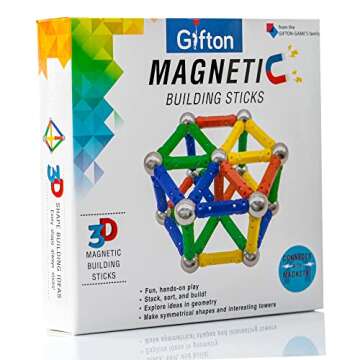 Gifton - Magnetic Building Stick Blocks STEM Toy Set 30pc – Kids Learning Educational Construction...