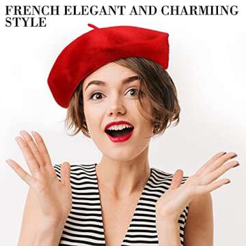 24 Sets Wool Beret, French Beret, Artist Hat Collection - Pumpkin, Solid Color, Simple Caps for Fall...