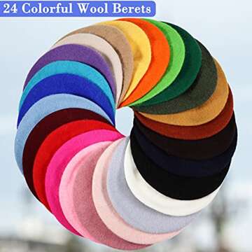 Stylish 24 Color Wool Beret Set for All Seasons