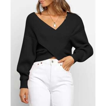 Stylish BTFBM Casual V Neck Sweater for Women