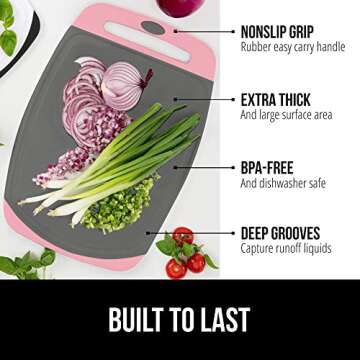 The Original GORILLA GRIP Oversized 100% BPA Free Reversible Durable Kitchen Cutting Board Set of 3,...