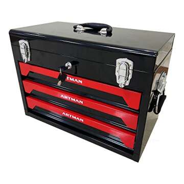 Tool Set and Mechanic Tool Set Box with Handle and 3-Drawer Heavy Duty Metal Box - 339 Piece Tool Ki...
