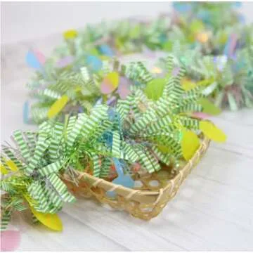 Whaline Easter Tinsel Garland 4Pcs Cute Spring Decor