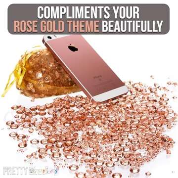 Luxury Rose Gold Party Decorations; Sparkling Confetti, Table Decor & Vase Filler for Elegant Wedding Centerpiece Arrangements
