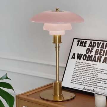 LIGHTLAND Modernist Table Lamp - Bauhaus Style with Glass Shade & Bulb Included