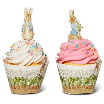 Peter Rabbit Cupcake Decoration - Party Supplies and Baby Shower Essentials - Set of 12 Pieces Cupca...