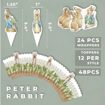 Peter Rabbit Cupcake Decorations - Whimsical Party Supplies