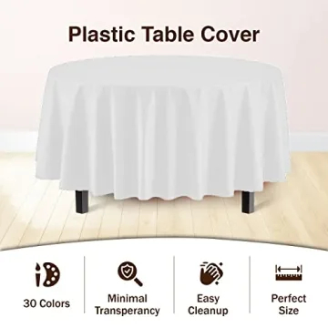 Premium 84" Plastic Tablecloths - 12 Pack