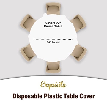 Premium 84" Plastic Tablecloths - 12 Pack