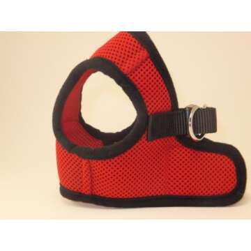 Snazzi Pet Teacup Dog Harness - XXS Dog Harness - Soft Mesh Step in Dog Harness No Pull - Adjustable Dog Harness - Dog Harness Small Size Dog 2-25 lbs Mini, Toy Yorkie (Red, XS 9.0"-11.5" 2-4 lbs)