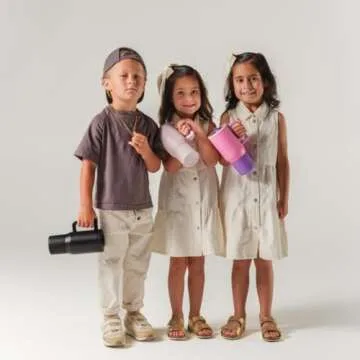 HydroJug Traveler - 20 oz Water Bottle with Handle & Flip Straw - Fits in Cup Holder, Leak Resistant Tumbler-Reusable Insulated Stainless Steel & Rubber Base - Gifts for Women & Men, Cream