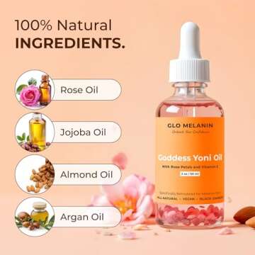 Glo Melanin Yoni Oil Wash for Women pH Balance and Wetness, Vaginal Oil or Feminine Oil for Ingrown ...