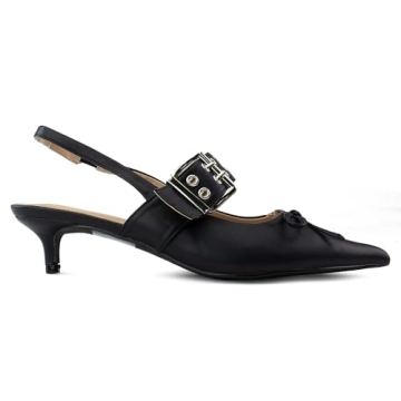 Stylish Pointed Toe Slingback Kitten Heel Pumps for Women