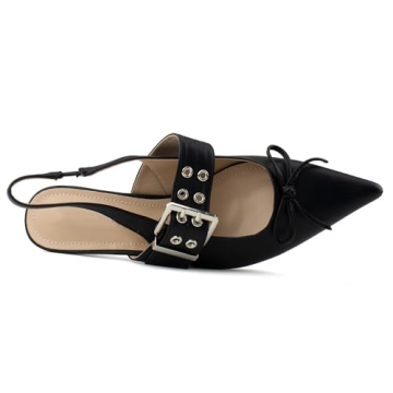 Stylish Pointed Toe Slingback Kitten Heel Pumps for Women