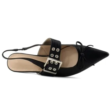 Stylish Pointed Toe Slingback Kitten Heel Pumps for Women