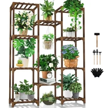 Uneedem Plant Stand Indoor Outdoor, Tall Plant Shelf for Multiple Plants, 10 tiers 11 Pot Large Plan...