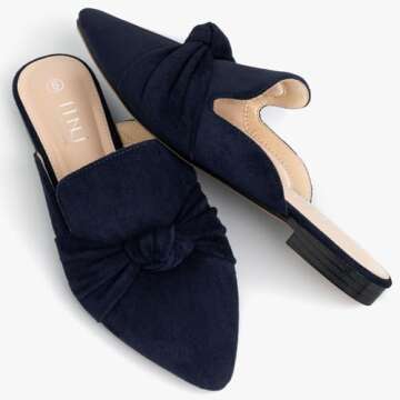 Stylish Memory Foam Mules for Women with Bowknot Detail