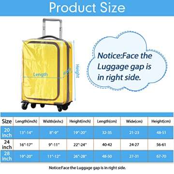 Sherr 3 Pieces Clear Luggage Covers for Suitcase Waterproof Luggage Protector Baggage Protective Cov...