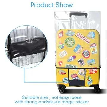 Sherr 3 Pieces Clear Luggage Covers for Suitcase Waterproof Luggage Protector Baggage Protective Cover for Travel(Fits Most 20" to 28" Luggage)