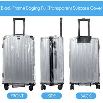 Sherr 3 Pieces Clear Luggage Covers for Suitcase Waterproof Luggage Protector Baggage Protective Cover for Travel(Fits Most 20" to 28" Luggage)