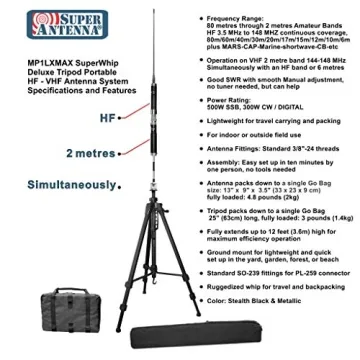 Top Portable HF + VHF Antenna with Easy Setup