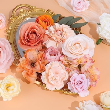 Champagne Silk Rose Flowers for DIY Wedding Decor