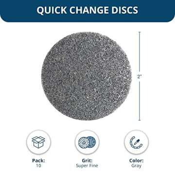 Benchmark Abrasives 2 Inch Sanding Discs Quick Change Silicon Carbide Surface Preparation Wheels, Polishing Wheel for Drill & Die Grinder Sanding Disc, Paint Stripper & Removal - (10 Pack)(Grey)